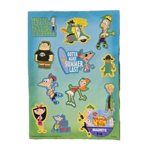 NEW Disney Phineas And Ferb Magnets 12 Pack Set Package Cartoon Characters Gift